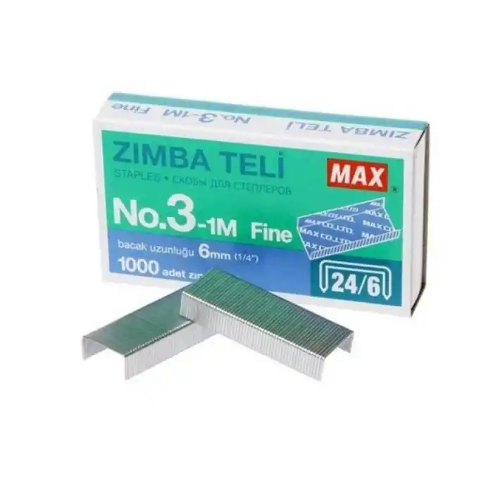 MAX ZIMBA TELİ GÜMÜŞ 24/6 NO:3 1M 600302