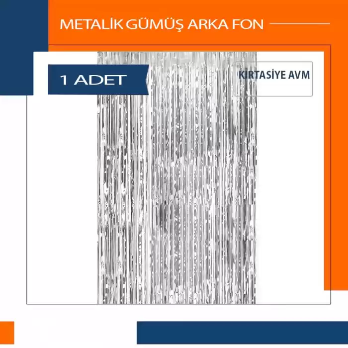 Metalik Gümüş Arka Fon Perde