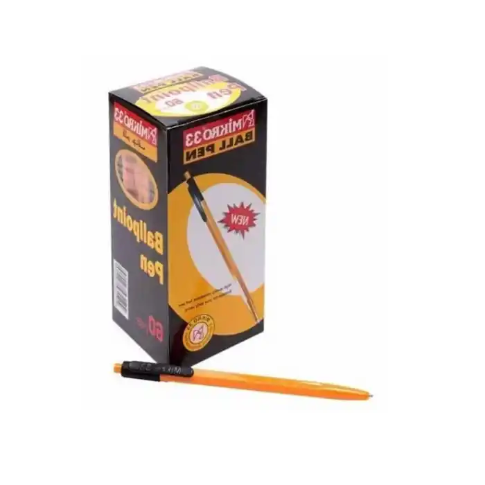 MİKRO 33 SİYAH BASMALI TÜKENMEZ KALEM