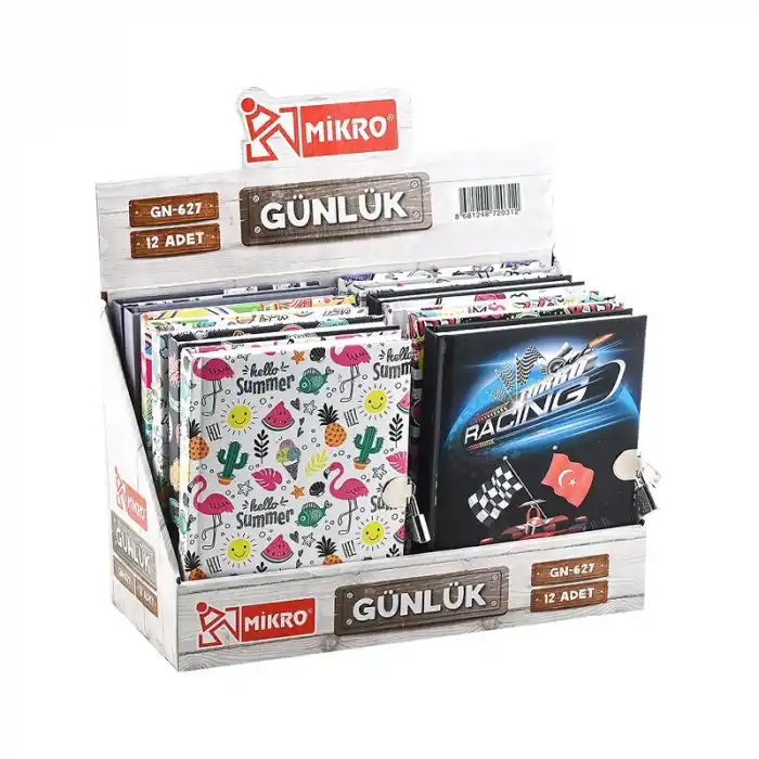 MİKRO GN-627 DESENLİ KİLİTLİ GÜNLÜK