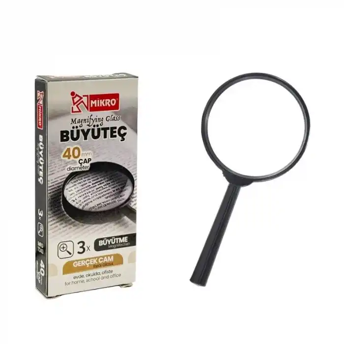 Mikro Mfg-7243-40 Büyüteç 40 Mm Gerçek Cam Magnıfyıng Glass