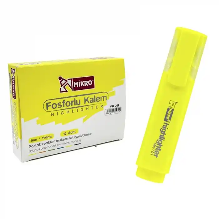 MİKRO MK 701-12 FOSFORLU KALEM SARI
