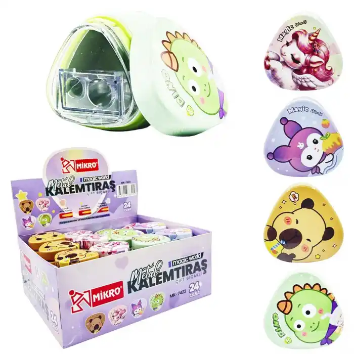 MİKRO MK-7423 MAGIC WORLD ÇİFTLİ METAL KALEMTRAŞ