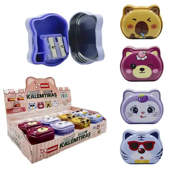 MİKRO MK-7928 ÇİFTLİ METAL PAWPAW KALEMTRAŞ