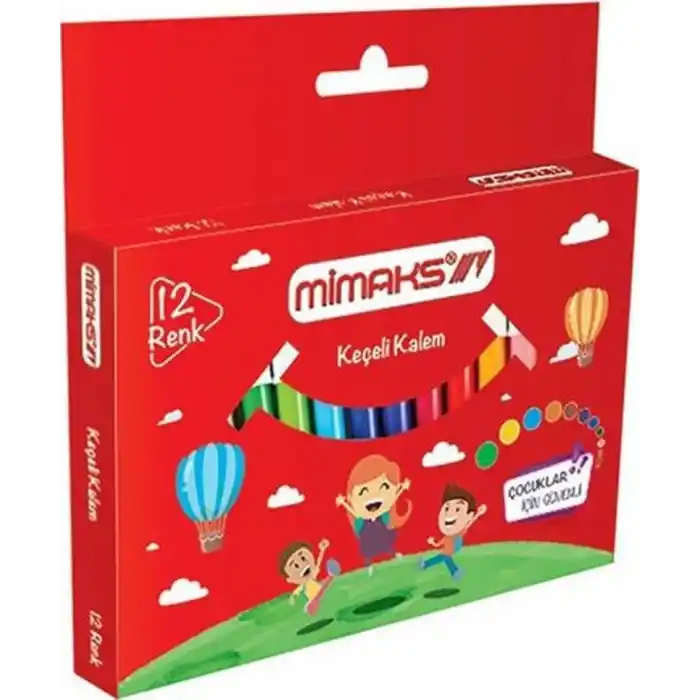 MİMAKS 12 RENK JUMBO KEÇELİ KALEM JFY-4513