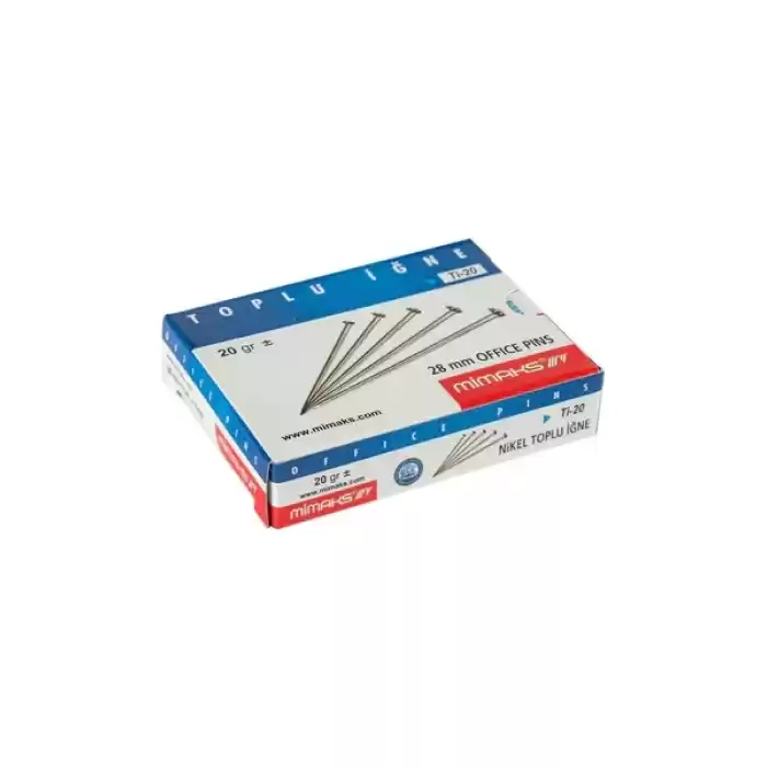 MİMAKS Tİ-20 TOPLU İĞNE 28MM NİKEL 20GR