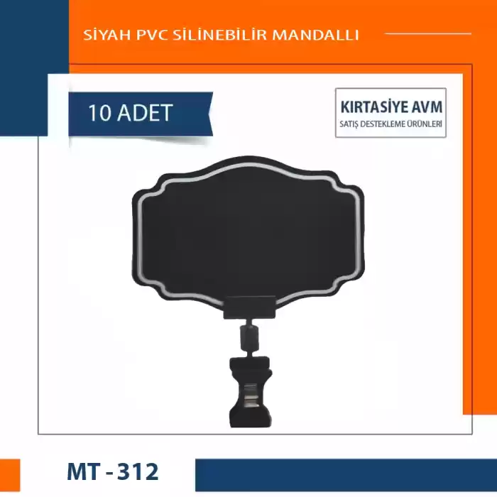 Mini Mandallı Siyah Pvc Fiyat Etiketleri Pvc Levha 8cmx12cm 10lu Pk.