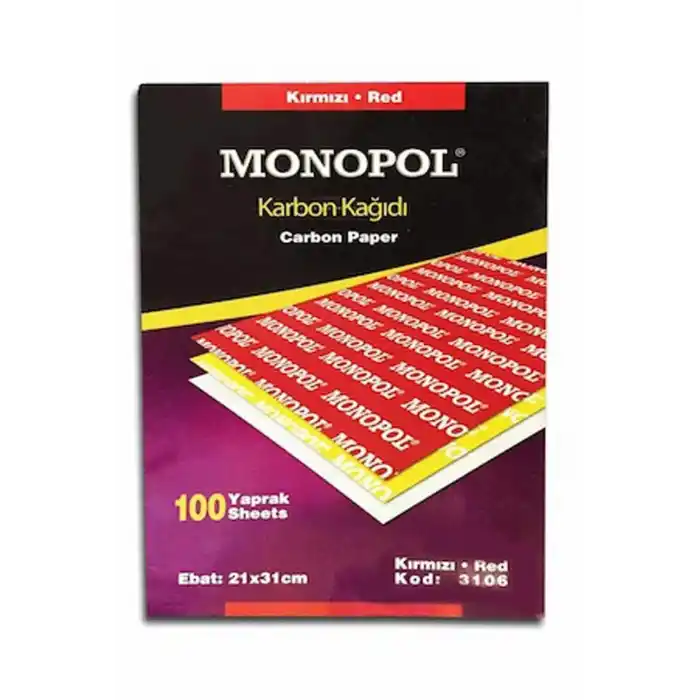 MONOPOL A4 KIRMIZI KARBON KAĞIDI 3106
