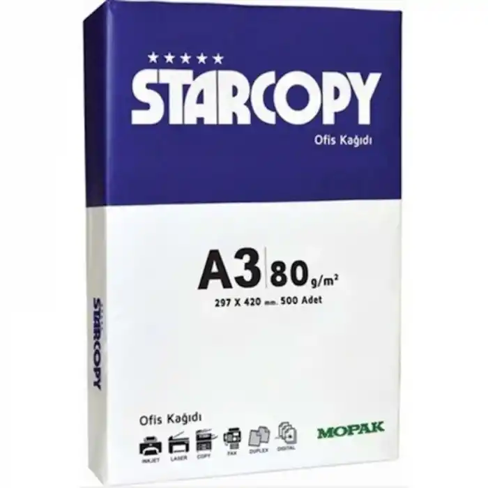 MOPAK A3 FOTOKOPİ KAĞIDI STARCOPY 500 LÜ 80 GR