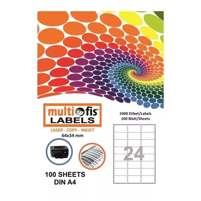 MULTİOFİS 64X34 MM LASER ETİKET 5024