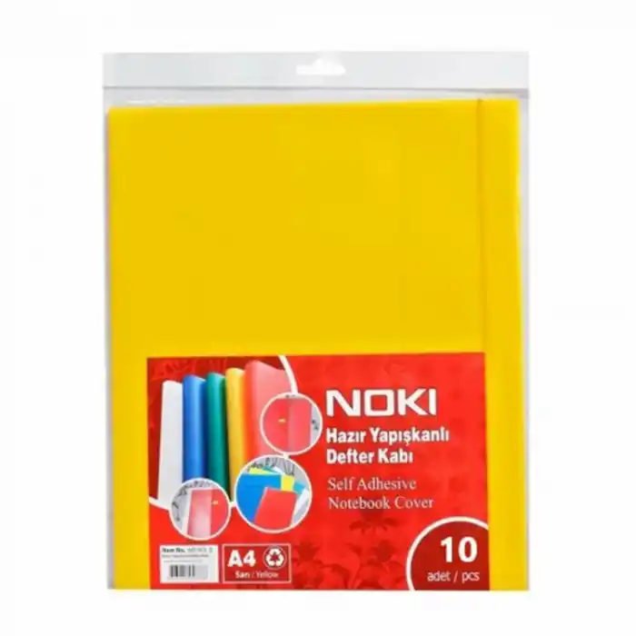 NOKİ A4 HAZIR DEFTER KABI SARI 10 LU 60163-10