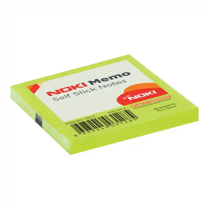 NOKİ MEMO 76X76 YEŞİL YAPIŞKANLI NOT 80 YP.12211