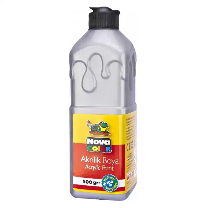 NOVA COLOR AKRİLİK BOYA 500 ML GÜMÜŞ NC-671