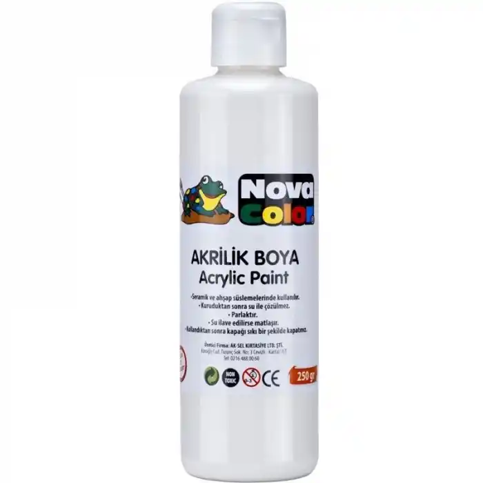 NOVA COLOR AKRİLİK BOYA BEYAZ ŞİŞE NC-173