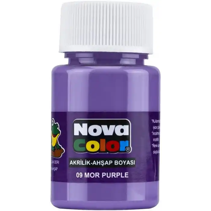 NOVA COLOR AKRİLİK BOYA MOR ŞİŞE NC-177