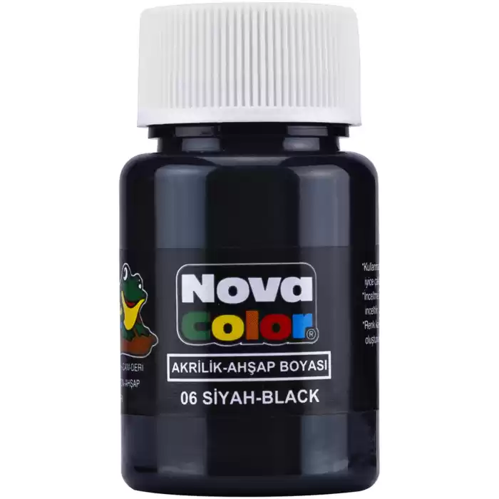 NOVA COLOR AKRİLİK BOYA SİYAH ŞİŞE NC-174