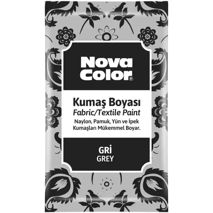 NOVA COLOR TOZ KUMAŞ BOYASI GRİ 12 GR NC-908