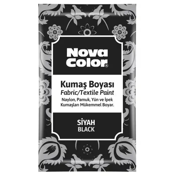 NOVA COLOR TOZ KUMAŞ BOYASI SİYAH 12 GR NC-904