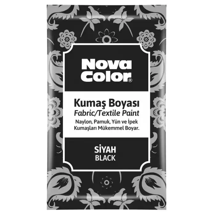 NOVA COLOR TOZ KUMAŞ BOYASI SİYAH 12 GR NC-904