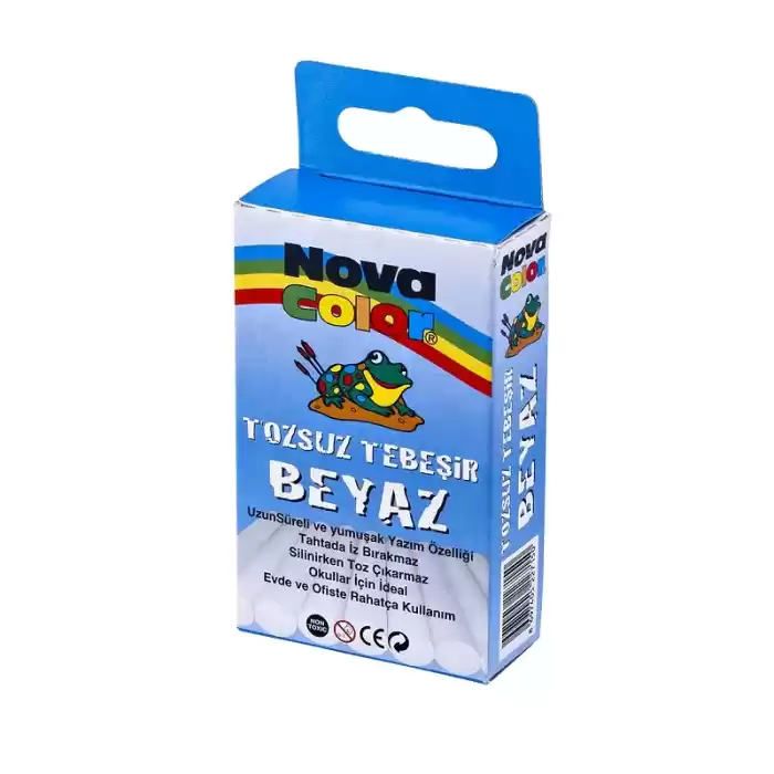 NOVA COLOR TOZSUZ TEBEŞİR 10 LU BEYAZ NC-4110