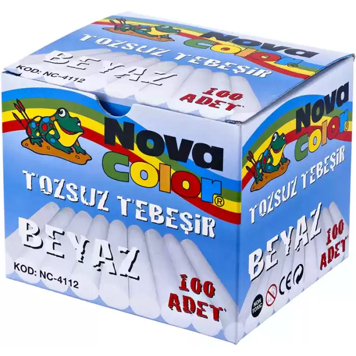 NOVA COLOR TOZSUZ TEBEŞİR 100 LÜ BEYAZ NC-4112