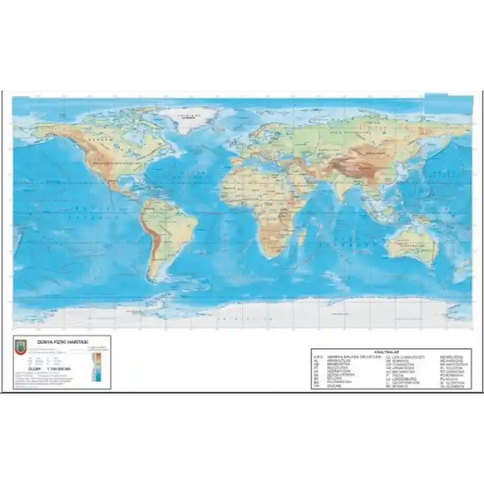 ODAK 35X50 DÜNYA SİYASİ-FİZİKİ HARİTASI