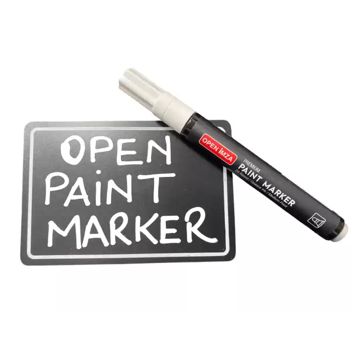 Open Paint Marker Siyah Etiket Yazı Kalemi Beyaz Renk Etiket Kalemi 1 Adet