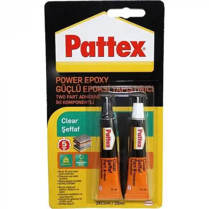 PATTEX ŞEFFAF RAPID EPOXY GÜÇLÜ YAPIŞTIRICI 2X11 ML 1992012