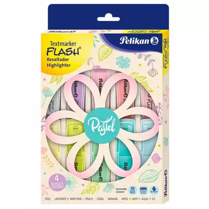 PELİKAN 10 LU PASTEL FOSFORLU KALEM PL6007