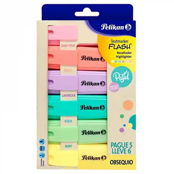 PELİKAN 6 LI PASTEL FOSFORLU KALEM PL6007