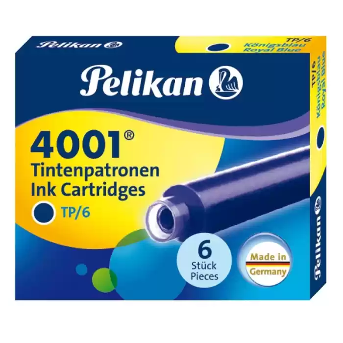 PELİKAN DOLMA KALEM TÜPÜ 6 LI MAVİ 4001-301176