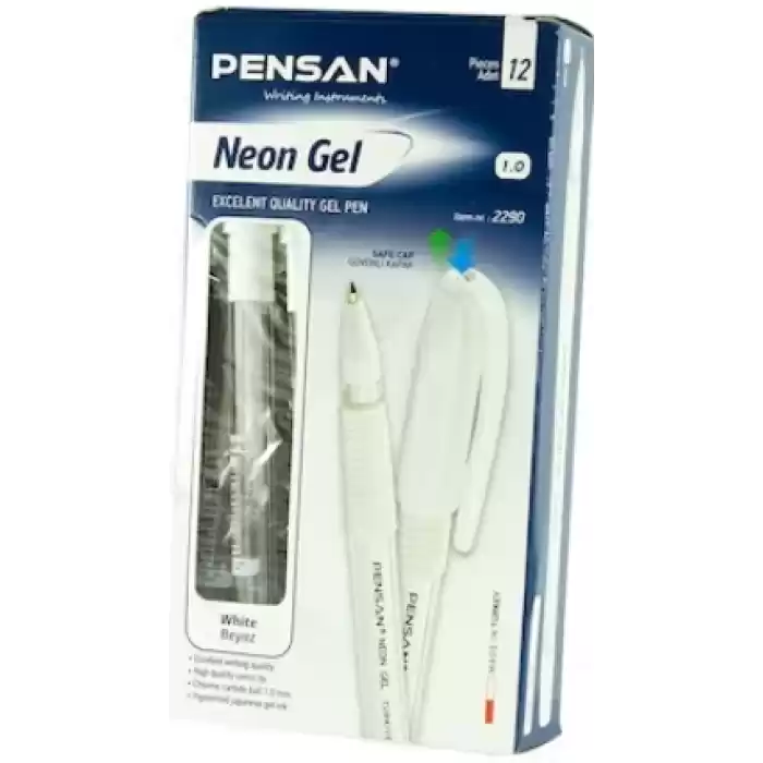 PENSAN NEON GEL KALEM BEYAZ 22290