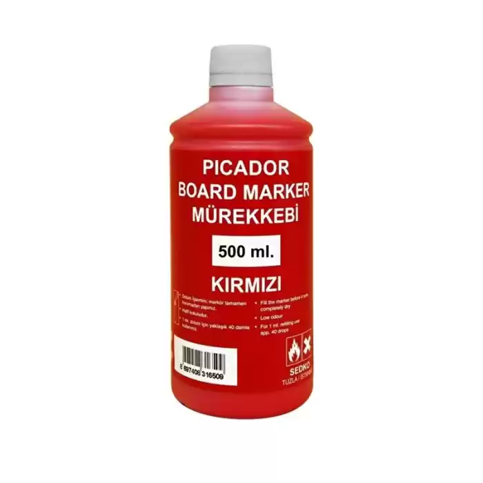 Picador Kırmızı Tahta Kalemi Mürekkebi 500 Cc 1/2 Kb010