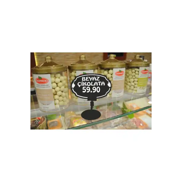 PVC Malzeme Yaz-Sil Ayaklı Elips Şeklinde Fiyat Etiketi 5 li Pk.