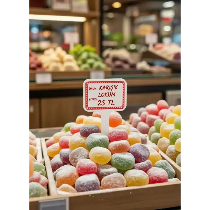 PVC Tatlıcı Baharat Kuruyemişci Mini Fiyat Etiketi 20 li Pk