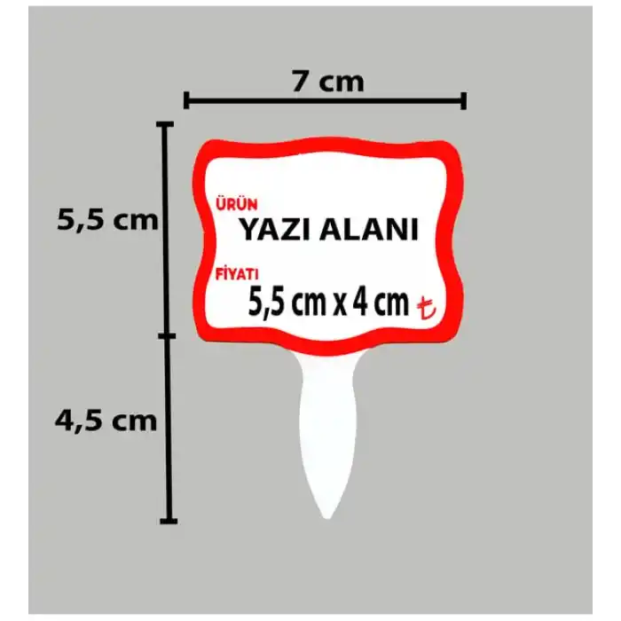 PVC Yaz-Sil Tatlıcı Baharat Kuruyemişci Fiyat Etiketi 20 li Pk