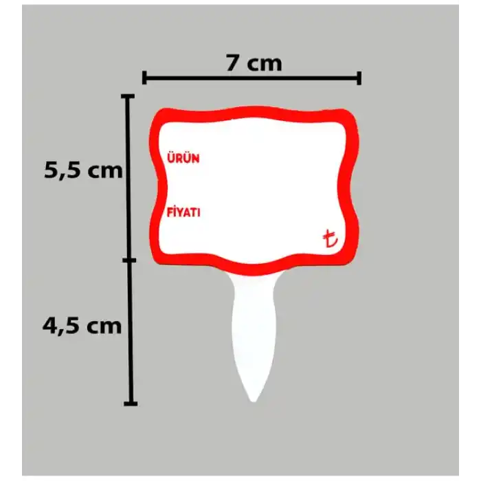 PVC Yaz-Sil Tatlıcı Baharat Kuruyemişci Fiyat Etiketi 20 li Pk