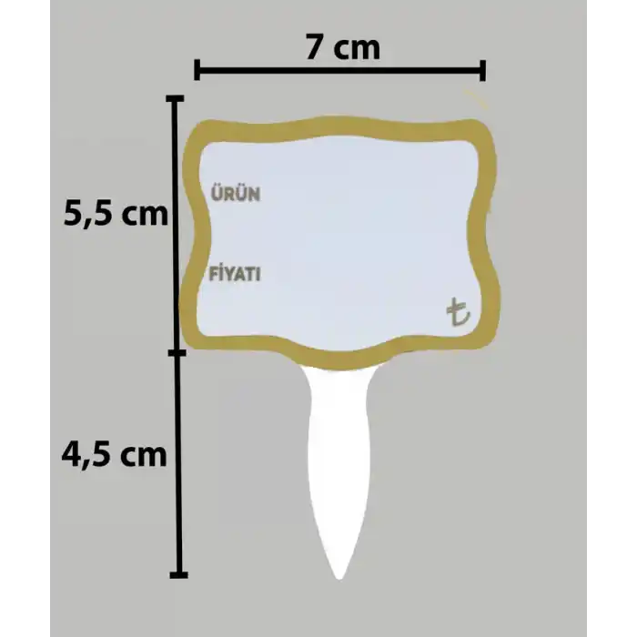 PVC Yaz-Sil Tatlıcı Baharat Kuruyemişci Fiyat Etiketi gold 20 li Pk
