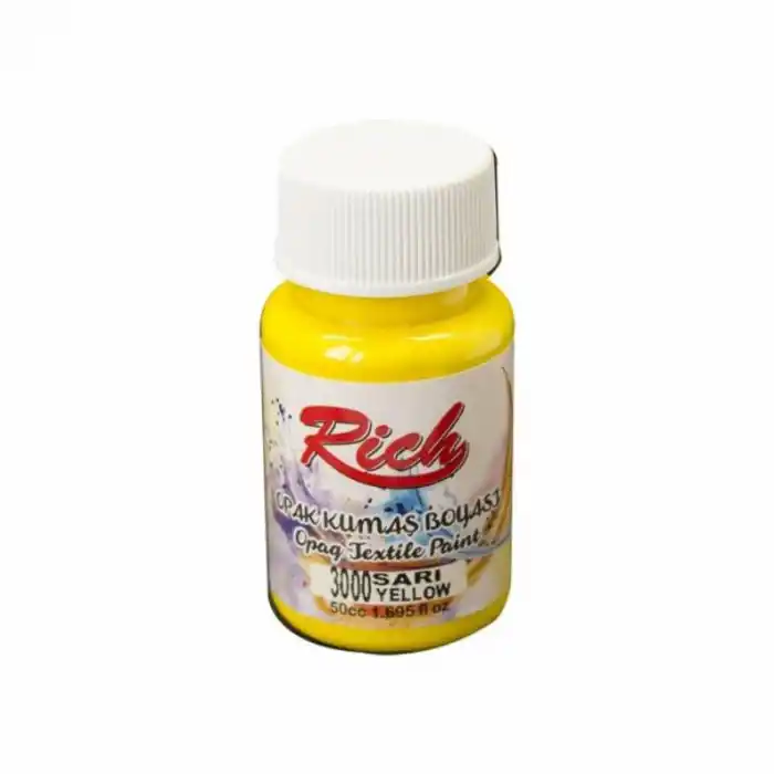 Rıch Akrilik Kumaş Boyası 01992 Sarı 50 Cc.