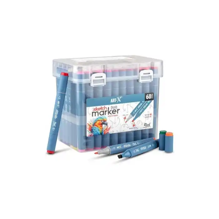 RICH ART-X SKETCH MARKER DUO ÇİFT UÇLU KALEM 60 LI KLM-18050