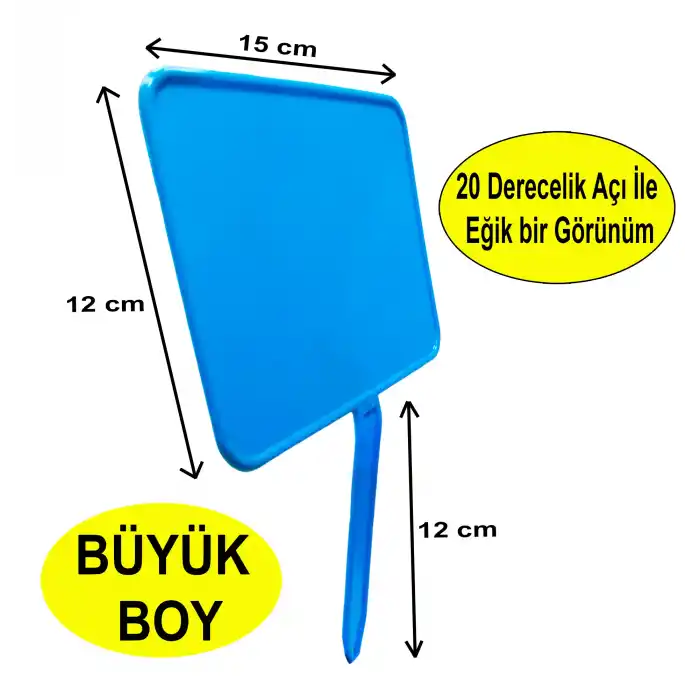 Saplamalı Plastik Pazarcı Etiketi Pazarcı Fiyat Etiketi Pazar Etiketi Açılı Eğimli Etiket MAVİ RENK 10 Ad. Büyük Boy