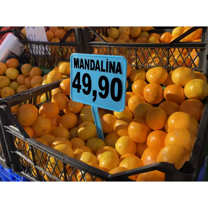 Saplamalı Plastik Pazarcı Etiketi Pazarcı Fiyat Etiketi Pazar Etiketi Açılı Eğimli Etiket MAVİ RENK 10 Ad. Büyük Boy