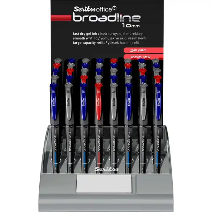 Scrikss Broadlıne Jel Kalem 40 Lık Stand