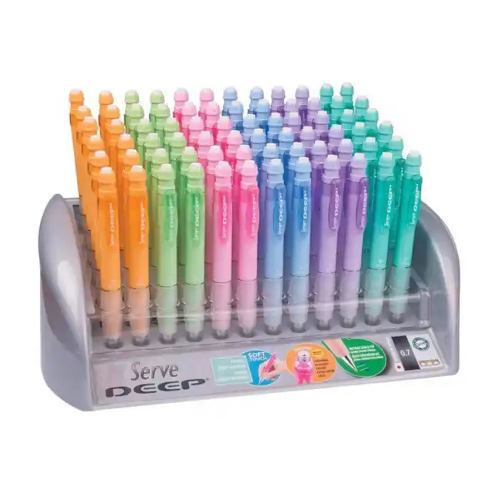 Serve Deep Pastel 0,7 Desenli Versatil Kalem 72 Li Stand