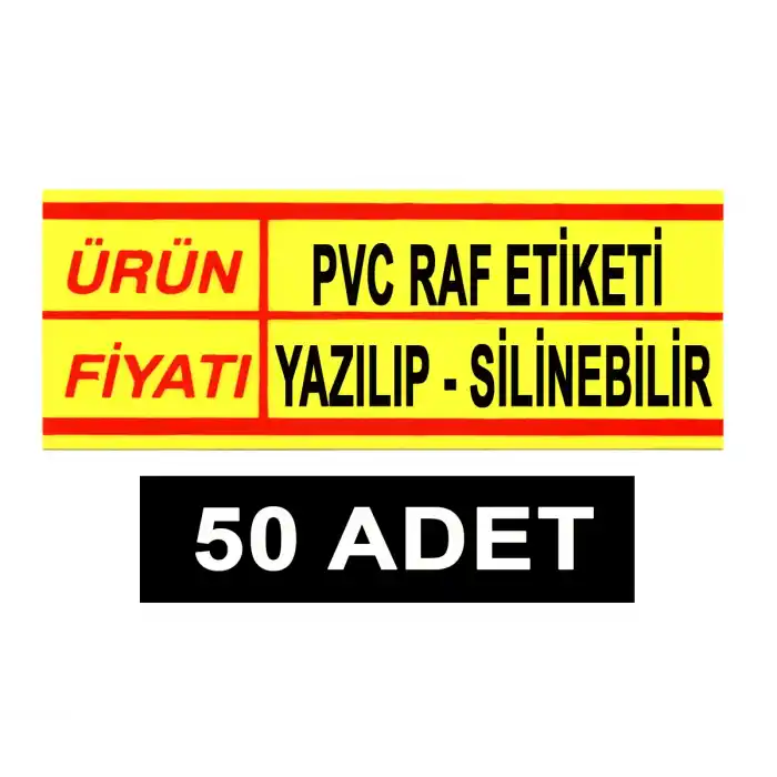 Silinebilir Pvc Market Raf Arası Fiyat Etiketi 3,8x10 cm 50 Adet