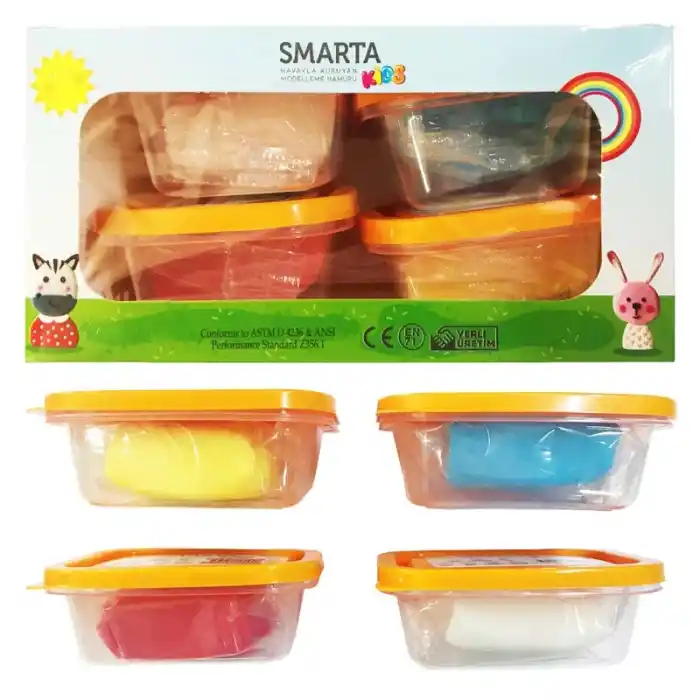 Smarta Kıds 4 Renk Model Hamuru 4x70 Gr. Okul Seti
