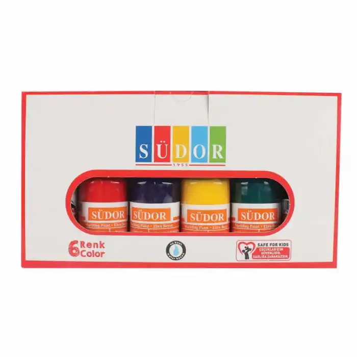 Südor Sd856 Ebru Boyası 6 Lı Damlalıklı Set 30 Ml