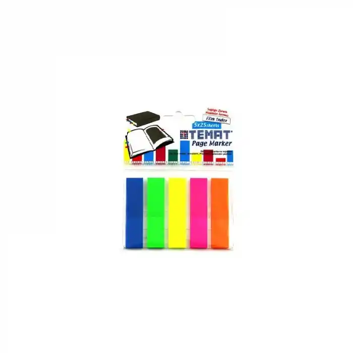 Temat 45x12 Film İndex Yapışkanlı Sayfa Ayraç 5x25 Yp. 10861