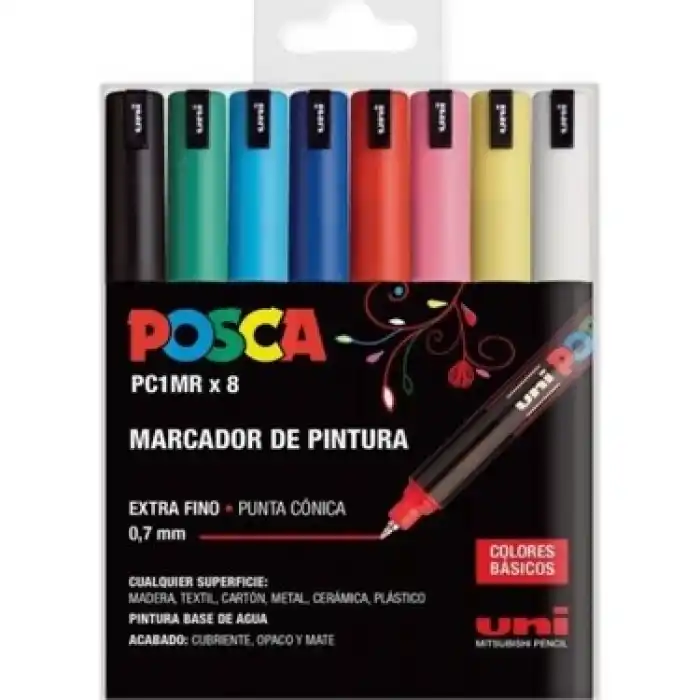 Uni-ball Pc-1mr Posca Su Bazlı Marker 8 Li Set 0.7