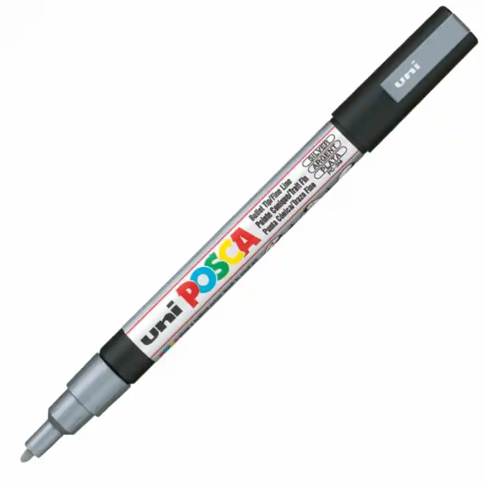Uni-ball Pc-3m Posca Su Bazlı Marker Gümüş 0.9